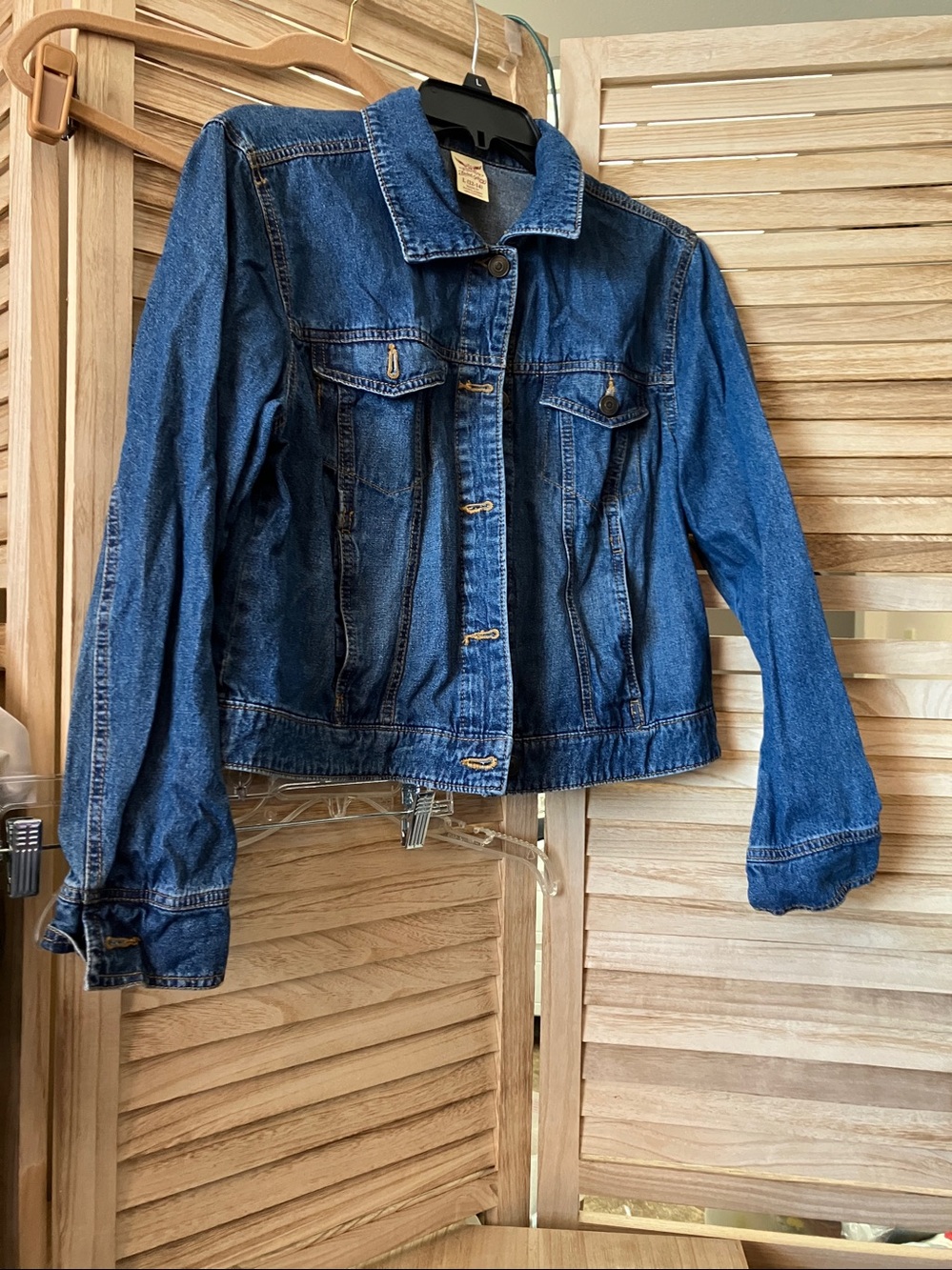 Faded Glory Blue Denim Jacket Large